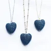 Hot Heart Lava Rock pendant necklace 9 colors Aromatherapy Essential Oil Diffuser Heart-shaped Stone Necklaces For women Fashion Jewelry