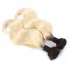 50 gbundel ombre blond haarbundels korte bobstijl 1012 inch Braziliaanse lichaamsgolf 4 bundels natuurlijke kleur remy menselijk haar extens4825419