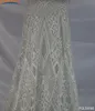 Ultimi 3 metri tessuto geometrico con paillettes ricamato tulle tessuto di pizzo avorio per abito da sposa tessuto di pizzo cucito artigianale4299546