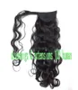 Divas волос 100% девственницы человеческих волос Curly Wave клип в Wrap Around Ponytail Расширение для женщин темно-коричневый (18 дюймов) 120г Кусок хвостик волос