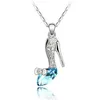 Cinderella Glass Shoes Necklace Austrian Crystal Pendant Necklace Cinderella Dream Heels Sautoir Accessories Wholesale 5 Colors Free Ship