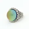 Ny design humör sten ring temperatur avkänna färgförändring personlighet vintage spot smycken mj-rs049