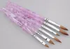 HOTSALE 6pcs/SET 2#/4#/6#/8#/10#12# Kolinsky Sable Brush Pen Acrylic Nail Art Builder Brush Design for acrylic nail brushes set