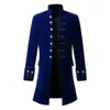 Vintage steampunk män coat cool gothic tailcoat lång jacka mode retro knapp trench coats male outwear patry uniform kostym