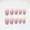 New 24pcs sexy nude purple Gradient color False Nail Art With Glue plain color Fake Nail Tip Finished manicure nail sticker