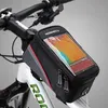 iPhone HTCサイクリングレッドブルーカラーのための自転車バイクフロントチューブトレメバッグ無料送料無料