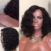Mulheres negras encaracolado brasileiro virgem rendas frente perucas de cabelo humano perucas sem cola com cabelo do bebê (14 polegadas com densidade de 150%)