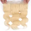 13x4 Oor tot oorkant frontale lichaamsgolf 613# blond kleur menselijk haar sluiting met babyhaar