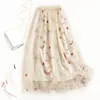 Skirts For Girls Summer Leading Women's Long Tulle Skirt Euro-American Fashion Chic High Waist With Embroidery And Glitter1