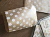 240(10packs) 10x15cm Small white dot kraft paper bags,polka dot chevron goodie bags , Bags,Gift Wrapping bags