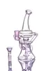 Girly Bongs Recycler Pink Dab Rig Tubo de agua de cristal barato al por mayor 8 pulgadas y junta de 14 mm