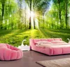 the sun shines through the forest backdrop 3d Wall Photo Mural forest Wall paper for Background Bedroom 3D Wall Mur