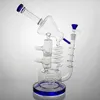 Bang en verre énorme Bong Recycler Cage d'oiseau Big Bubbler Perc Bong Double Chamber Spiral Verre Twist Heary Heaty 13 '' Pipes d'eau en verre avec un joint de 14 mm