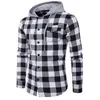 Nouveau Western Hip hop Chemise À Carreaux Hommes High Street Fashion Swag Vêtements Lâche Hipster À La Palangre Mâle À Manches Longues À Capuche Chemise