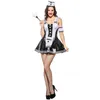 Klassieke Franse meid cosplay jurk sexy meid uniform dienaar meisje schort jurk halloween party fancy jurk voor vrouwen