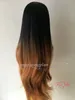 Perruques Sexy mode Ombre racines foncées brun longue vague perruque de cheveux synthétiques perruque femmes perruque de fête naturelle perruques en Stock