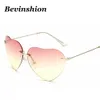 Coração sem aro óculos de sol mulheres enorme amor sol óculos feminino marca vintegae cor dupla lente rosa oculos new1