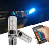2X 2020 Nieuwste Autolichten Afstandsbediening licht T10 5050 LED RGB Meerkleurig Interieur Wedge Zijlicht Strobe Draadloze bediening carstyling6668627