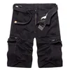 Summer Mens Cargo Shorts Army Green Coon Shorts Mężczyźni luźne multi-kieszeni Homme Casual Bermuda Spodni