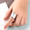 Solid 925 Sterling Silver Female Rings 20mm Wide Rings Simple Style Rings Wedding Accessories Jewelry (JewelOra RI102783) D18111306