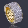 Новая мода Hip Hop All Rings Iced Out Micro Pave Цирконий 11мм Ширина кольца Мужской BR023