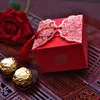 Candy Storage Box för gåvor 50 st mycket rött bröllopstillbehör organisator Favors Party Paper Organizer Små saker förvaringslådor Cand222a