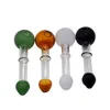 Short Colored Glass Burner 3.98 "x0.28" Mini Smoking Handle Pipes Pipes Högkvalitativ brännareoljebrännare WG-004