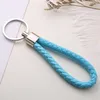 Billigaste PU Handvävda Keyring Män Kvinnor Läder Rope Keychain Par Key Ring Bil Nyckel Kedja Kvinnor Väskor Pendant Multicolors Promotion Presenter