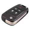 Keyou Flip Folding Remote Car Key Shell för Chevrolet Cruze Epica Lova Camaro Impala 2 3 4 5 -knapp Hu100 -blad