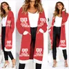 Herbst Winter Frauen Casual Long Cardigan Print Crochet Gestrickte Bluse Langarm Mantel Pullover Cardigans Tops lose stricken lange Kleidung