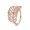 FAHMI 100% Plata de Ley 925 11 encanto oro rosa corona mágica Margarita anillo pluma hojas en forma de corazón geométrico redondo signo anillo Ch179b