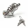 Male Chastity Device Stainless Steel Chastity Cage With Urethral Catheter Arc-Shaped Cock Ring Penis Ring Sex Toys For Men Y1892804