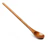 20x2.8cm Träkaffe Scoops Creative Long Handle Spoons Cord Grip Spoons Ice Cream Scoops Milk Tea Pature Tool