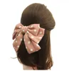 Hair Accessories Arrival Fabric Dot Print Big Bow Women Barrettes Adult Back Clips