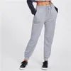 Pantalon de survêtement à cordon pour femme gris chiné décontracté taille moyenne pantalon pour femme Joggers femme pantalon long