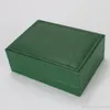 Nieuwe horlogebox Heren Women Watch Boxes Inner Outer Womans kijkt dozen Men PolsWatch Green Box Booklet Card254O