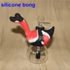 Swan 10colors glass water pipes bubbler oil rig bongs hookahs silicone dab rigs bowl DHL