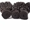 Malaysiska jungfruliga mänskliga hår 3 buntar Deep Wave Curly Three Pieces/Lot 8-28Inch Human Hair Extensions Wefts