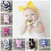 20 sztuk Ins Baby Chevron Zigzag Gryzaki Naturalne Krąg Drewna Z Królik Ucha Tkaniny Noworodka Zęby Praktyka Zabawki Training Handmade Ring Ye003