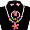 4pcs Kids Baby Girl039s Imitation Pearls Beaded Sun Flower Necklace Bracelet Rings Earrings Jewelry Set Children Party Gift9161161