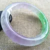 56MM Certified Grade A Natural Lavender Green Jadeite Bracelet Jade Bangle H451