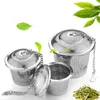 Trwałe 3 rozmiary Srebrny wielokrotnego użytku 304 Siatka ze stali nierdzewnej Ziołowa piłka Herbata Herbata Teaketting Blokowanie Filtr Tea Wisząca