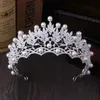 Luxury Bridal Crown Rhinestone Pearls Crystals Royal Wedding Queen Crowns Princess Crystal Baroque Birthday Party Tiaras For Bride Sweet 16