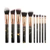 1set=10pcs Marble Makeup Brushes 3 Colors Blush Eyeshadow Face Powder Make Up Brush Set Foundation Coutour Tools by DHL