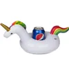 Unicorn Uppblåsbar kopphållare Drink Floating Party Beverage Boats Telefonstativ Holder Pool Toys Party Supplies3577437