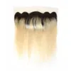 Splaty Brazylijskie dziewicze proste ludzkie włosy splot 1B 613 Blond Pakiety z czołowym ucha do ucha mokre faliste ludzkie włosy z czołowymi