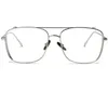 Märke Designer Men Glasögon Ram Myopia Glasögon Optisk Glasögon Kvinnor Vintage Big Spectacle Ramar Metallglas för receptlinje med låda
