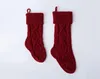 Knitted Christmas Stockings Decoration Christmas Gift Bag Fireplace Decoration Green Red White Christmas Sock 46cm 37cm