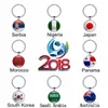 World Cup Double-sided Football Keychains Country Flags Glass Cabochon Soccer Fans Souvenir Car Keyholder Bag Accessories Key Chain