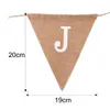 Vintage jute hessian burlap bunting banner flagga tyg bröllopsfest hängande inredning